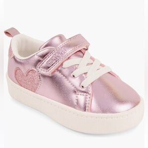Carters Perrie metallic pink glitter hearts girl toddler tennis shoes sneakers